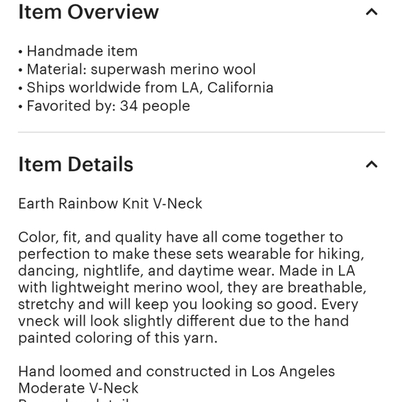 Hand Knit V-Neck Shirt - Picture 9 of 10